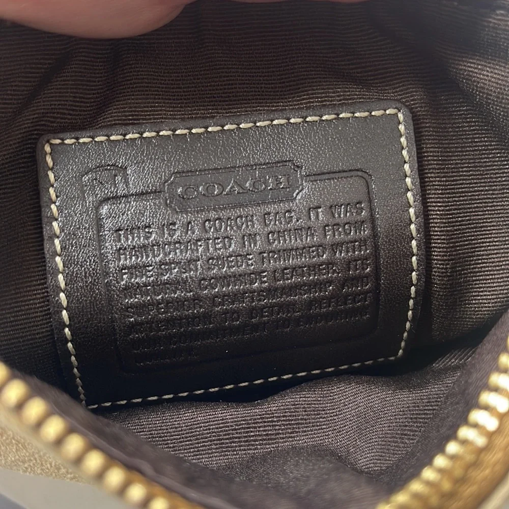 Vintage Coach Tan Suede Leather Fringe Crossbody Bag